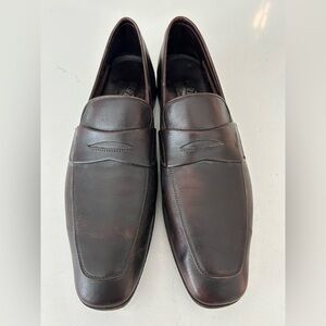 Salvatore Ferragamo Dark Brown Leather Loafers